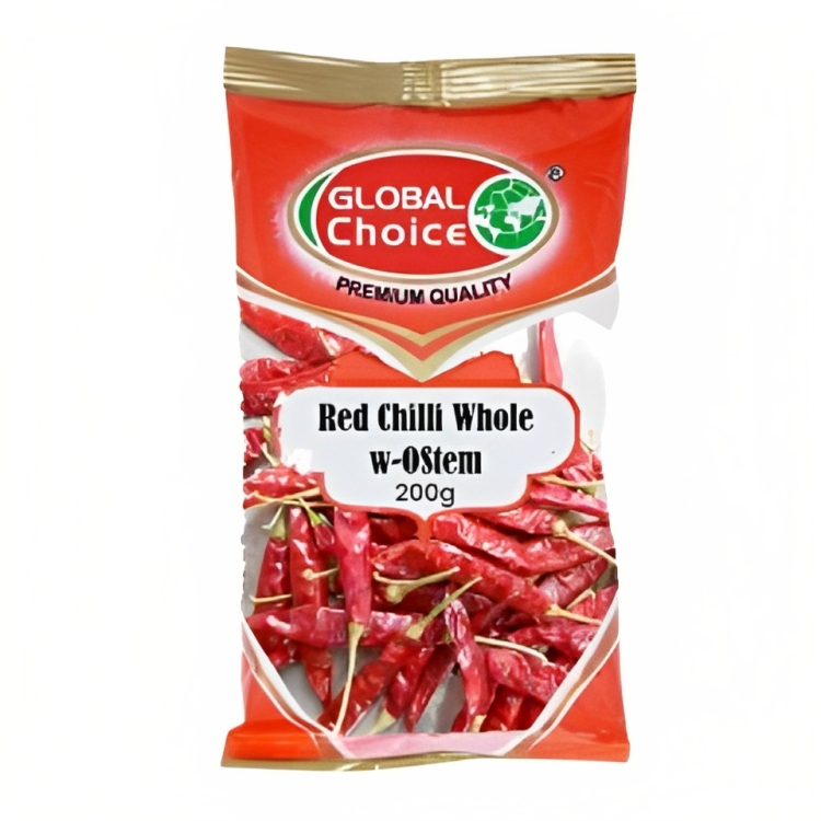 Global Choice - Red Chilli Whole with Stem 100g