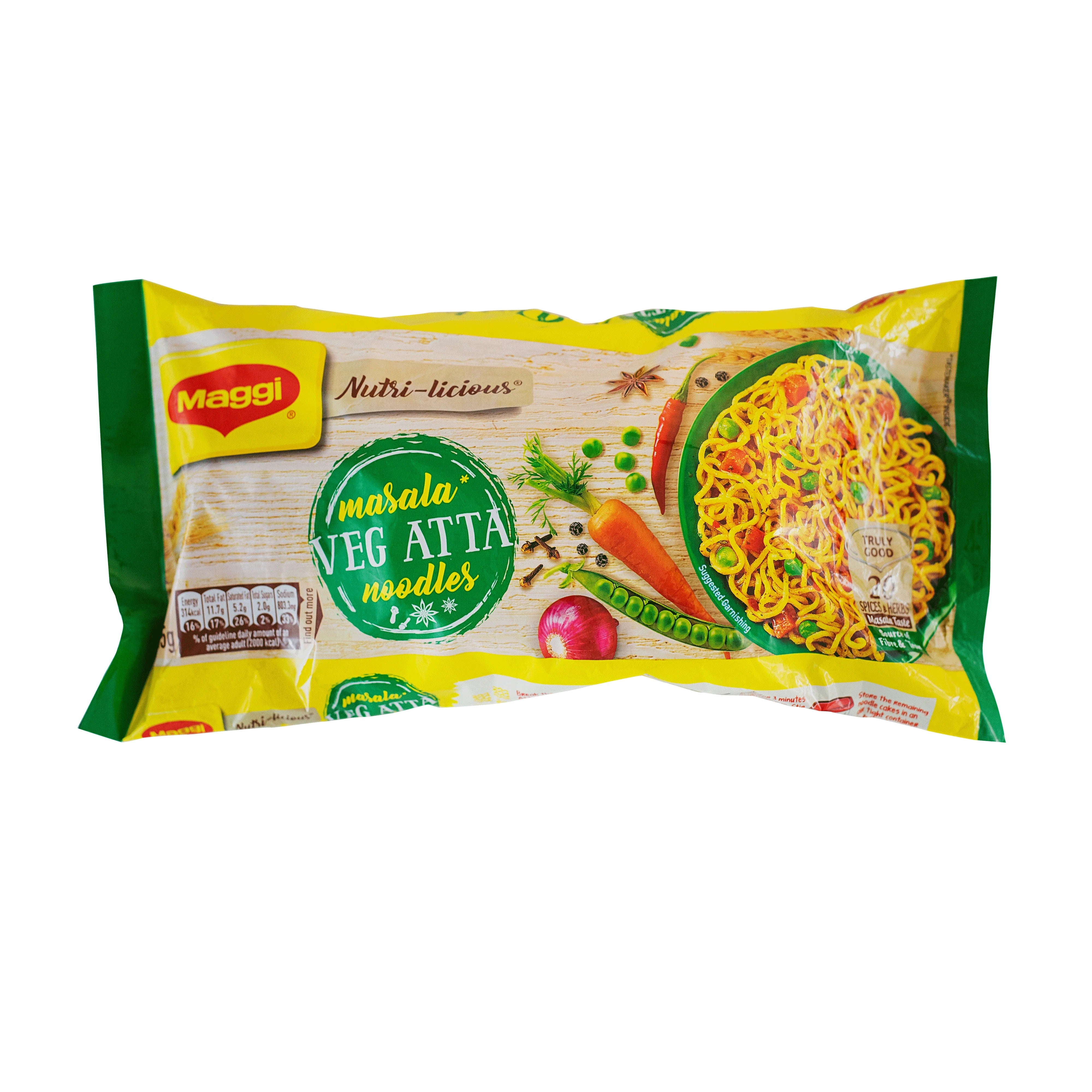 MAGGI Nutri-Licious Masala Veg Atta Noodles - Herbs & Spice Blend, Iron &  Fibre Rich, 72.5 g