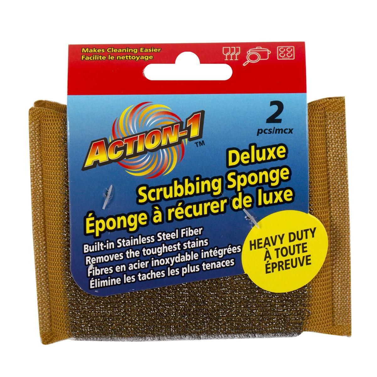 Action 1 - Stainless Steel Scrubbing Sponge 2pc