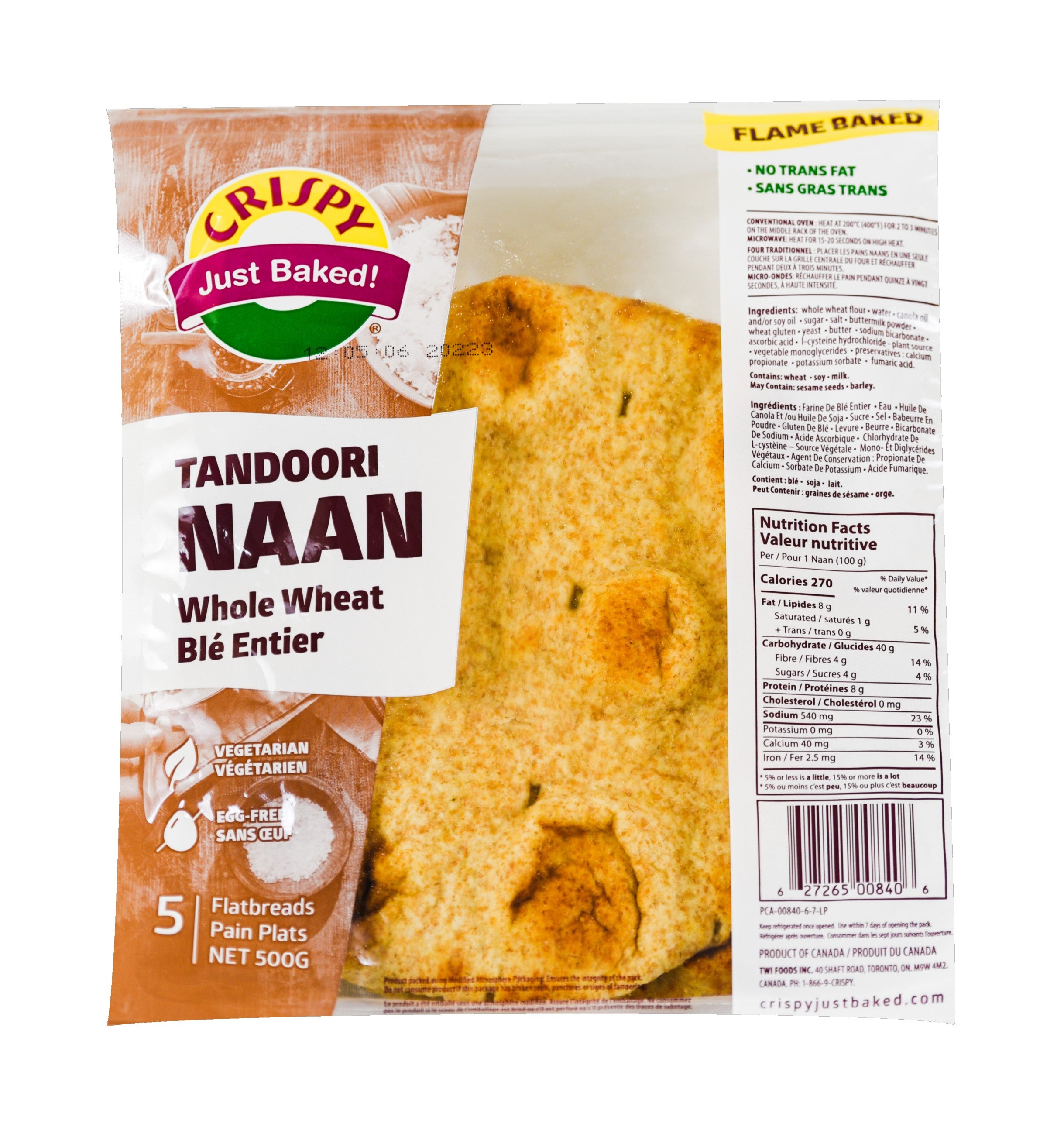Crispy - Whole Wheat Tandoori Naan 500g