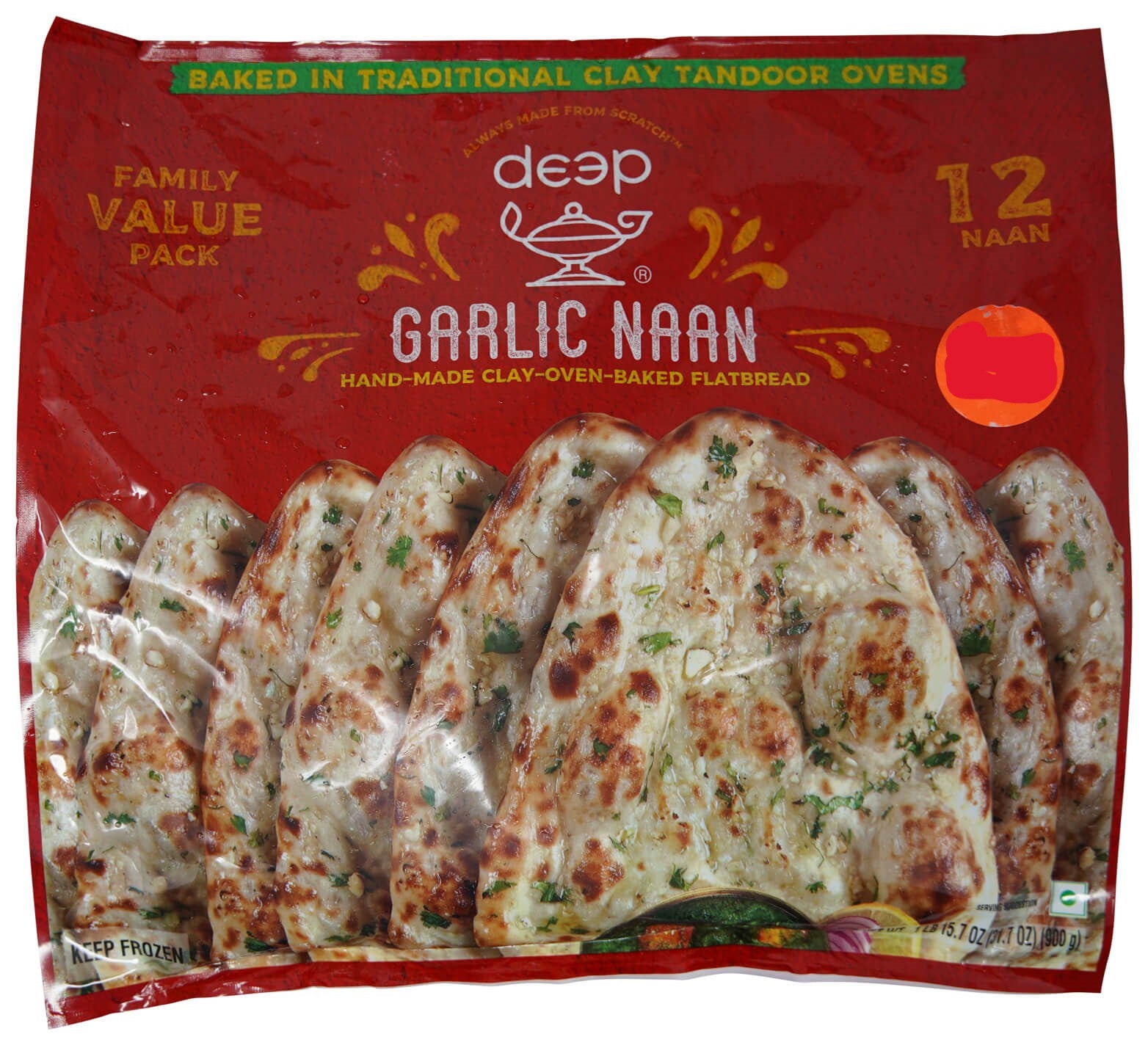 Deep Frozen - Garlic Naan Famliy Pack 900g