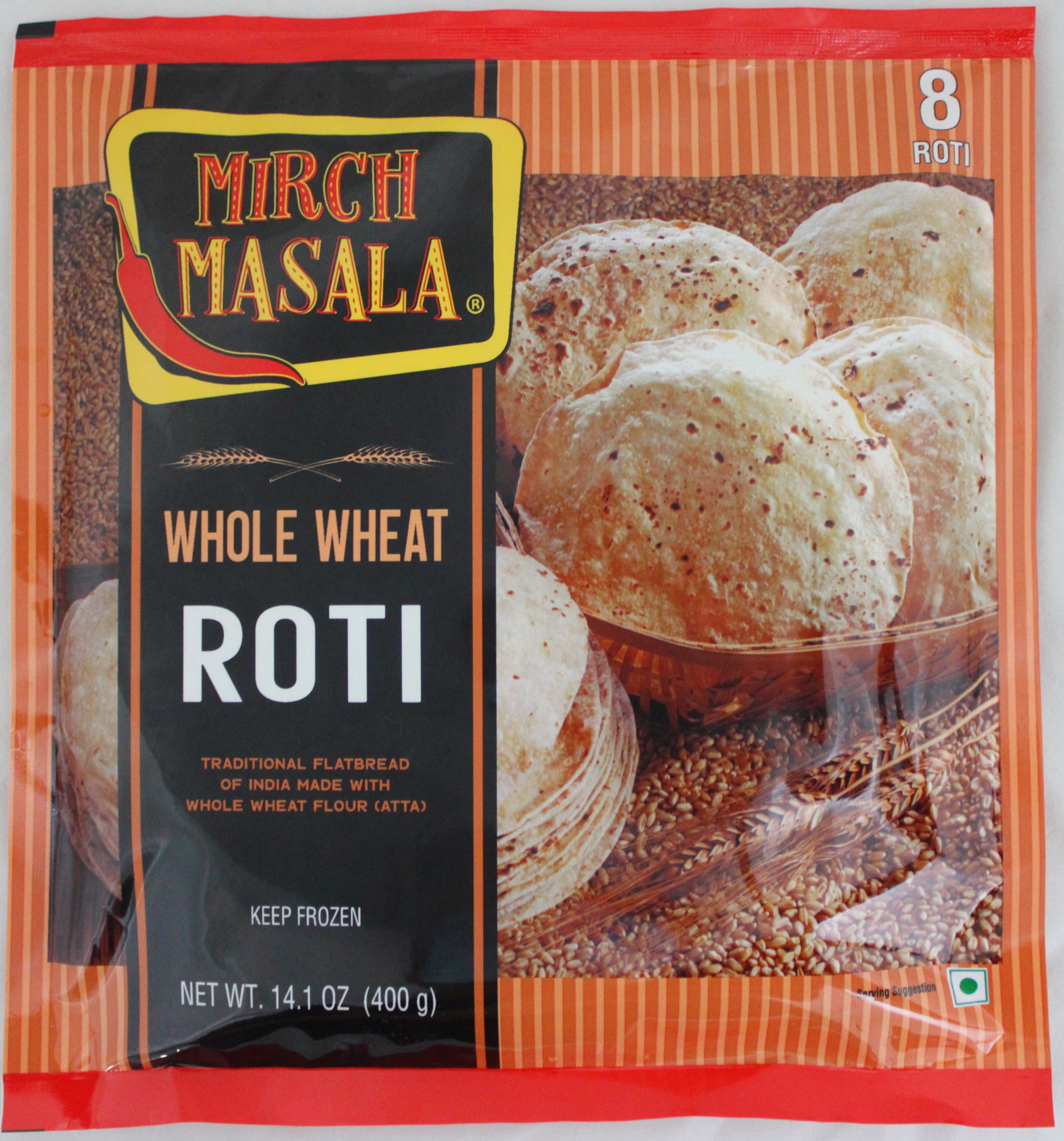 Mirch Masala Frozen - Whole Wheat Roti 8pcs