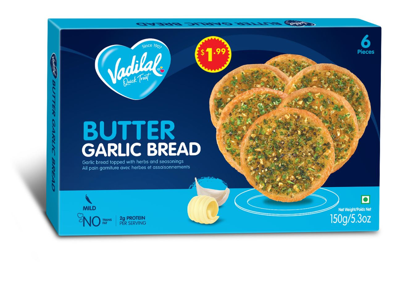 Vadilal Frozen - Butter Garlic Bread 150g