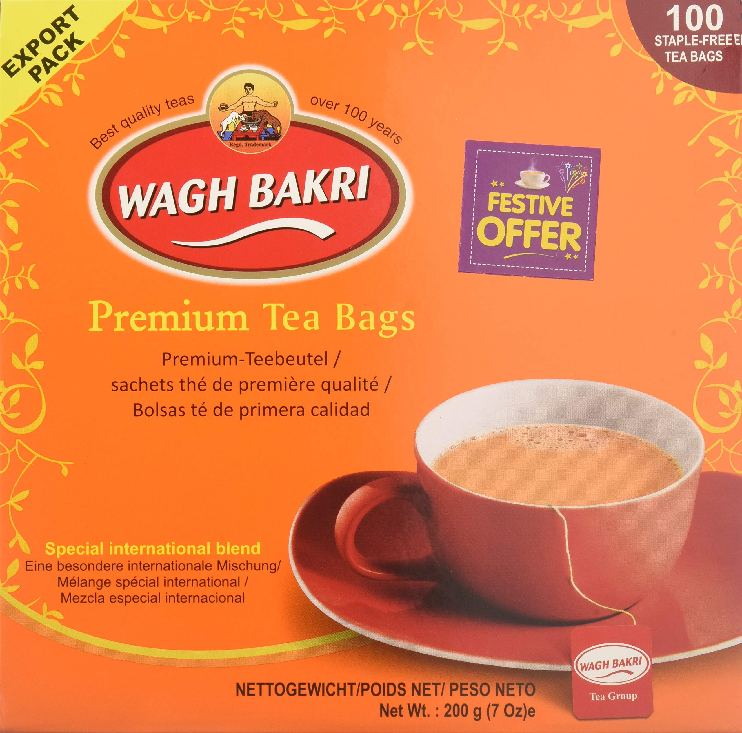 Wagh Bakri - Premium Chai Tea Bags 200g